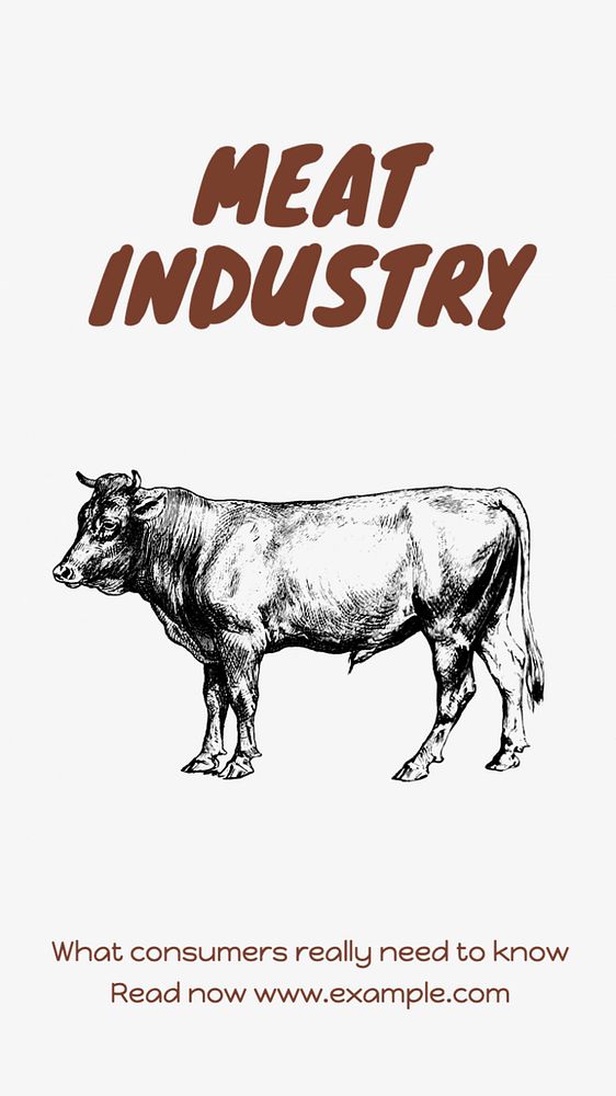 Meat industry  Instagram story template, editable text