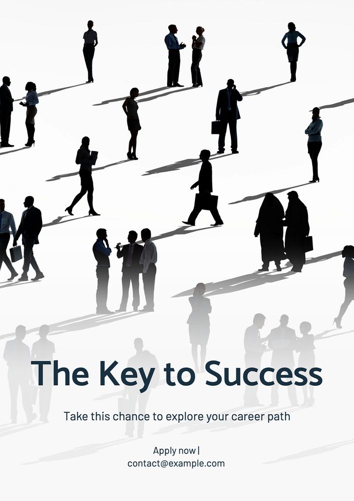 Key to success  poster template, editable text and design