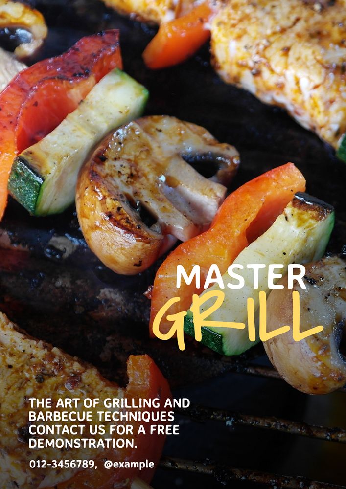 Grill Master  poster template, editable text and design