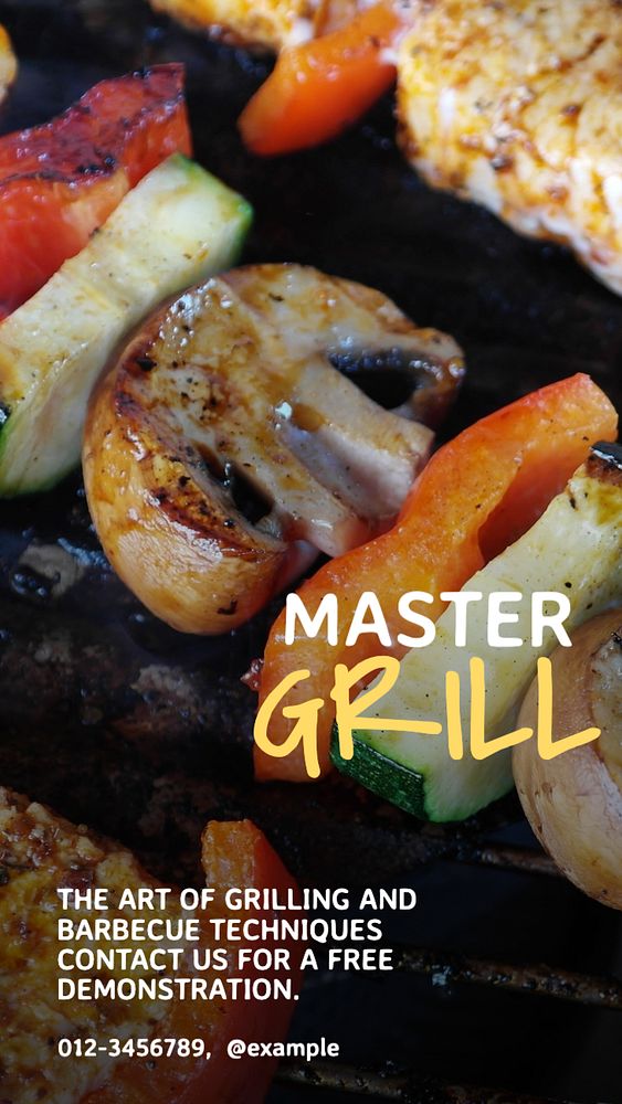 Grill Master  Instagram story template, editable text