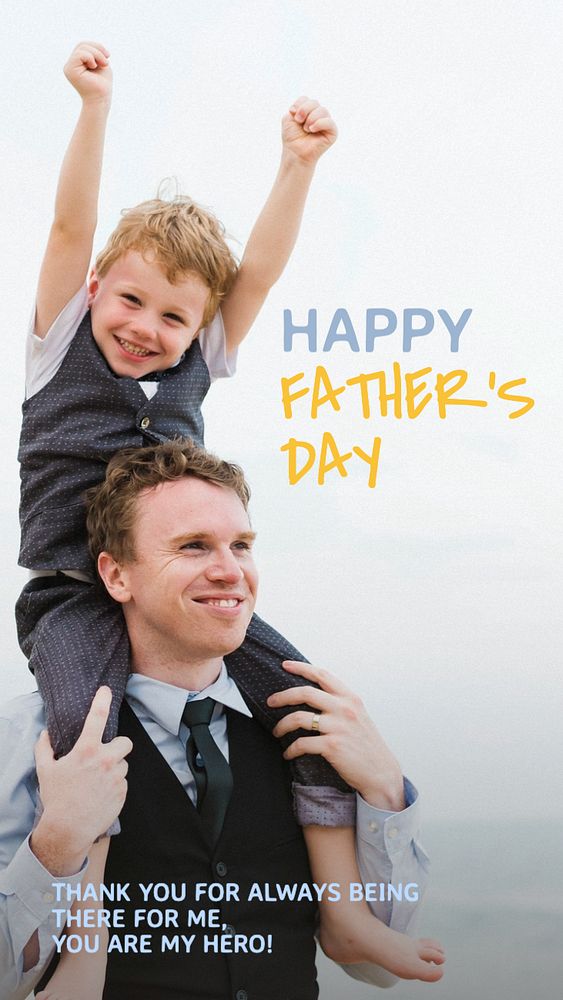 Happy father's day  Instagram story template, editable text