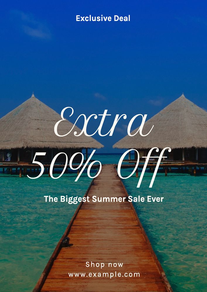 Summer sale  poster template, editable text and design