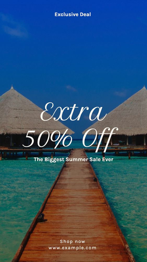 Summer sale  Instagram story template, editable text