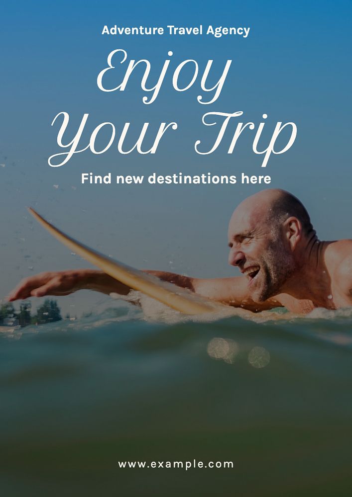 Enjoy your trip  poster template, editable text and design