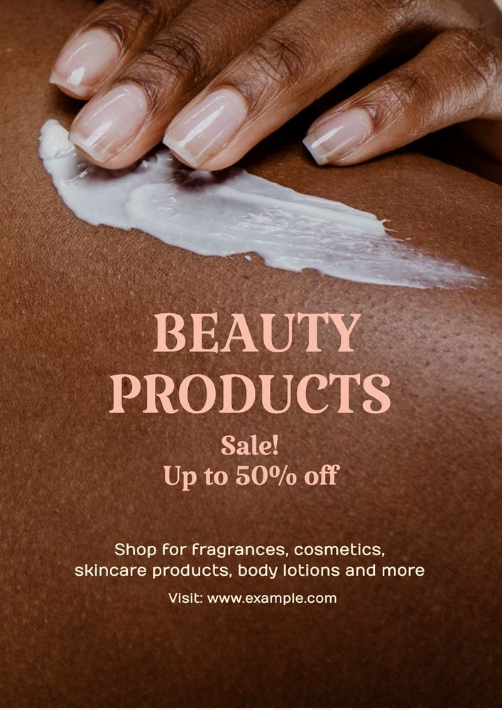 Beauty product sale  poster template, editable text and design