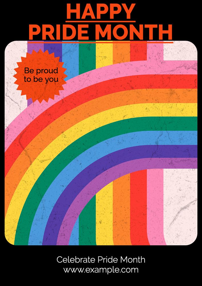 Happy pride month  poster template, editable text and design