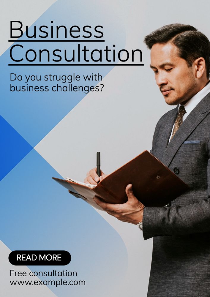 Business consultation  poster template, editable text and design