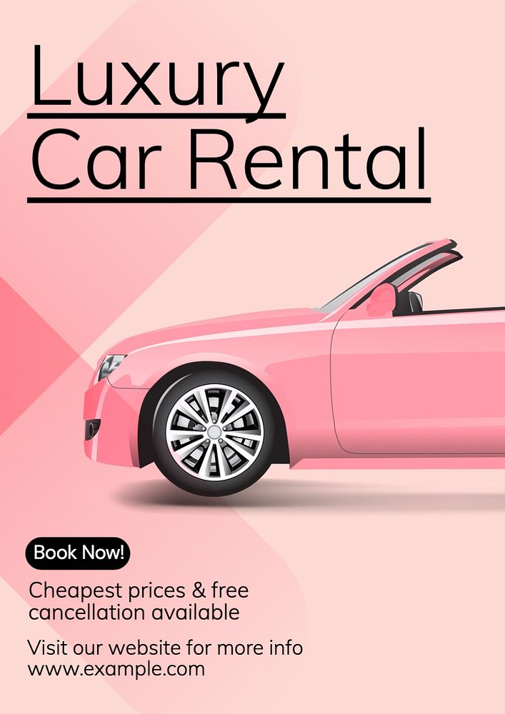 Luxury car rental  poster template, editable text and design