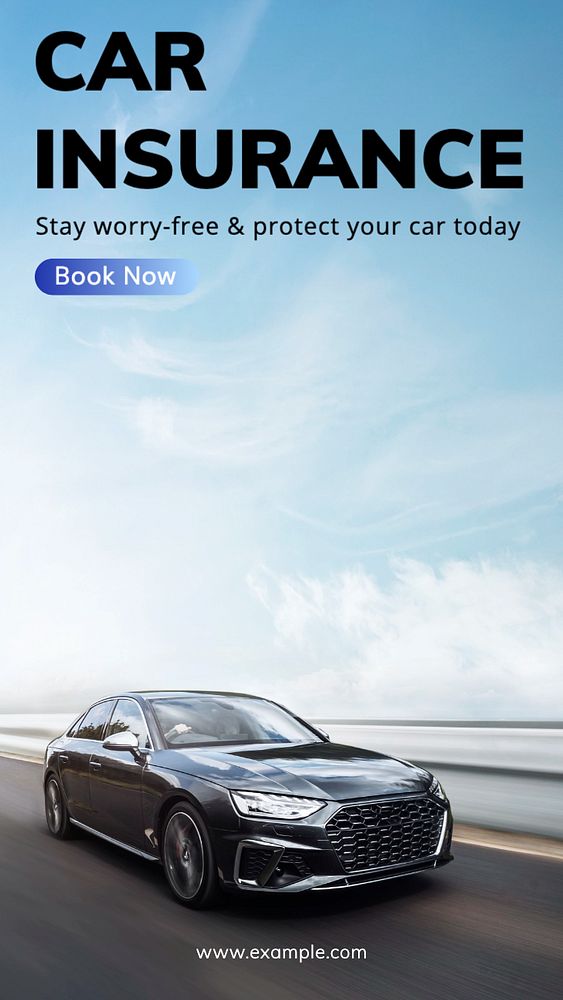 Car insurance  Instagram story template, editable text