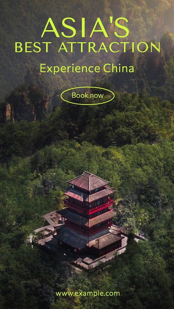 China travel  Instagram story template, editable text