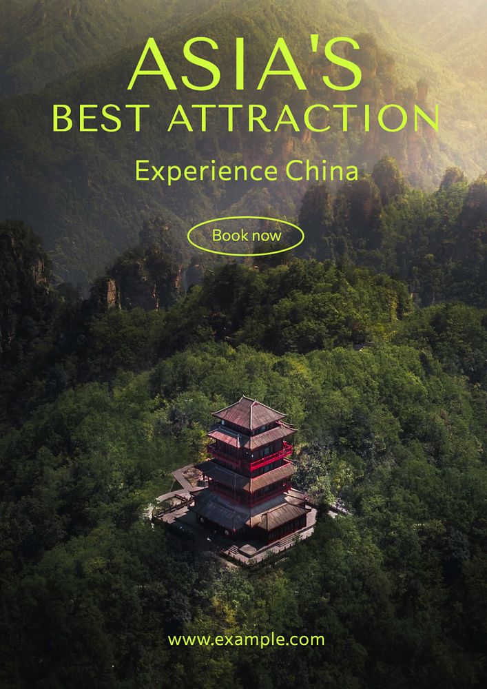 China travel  poster template, editable text and design