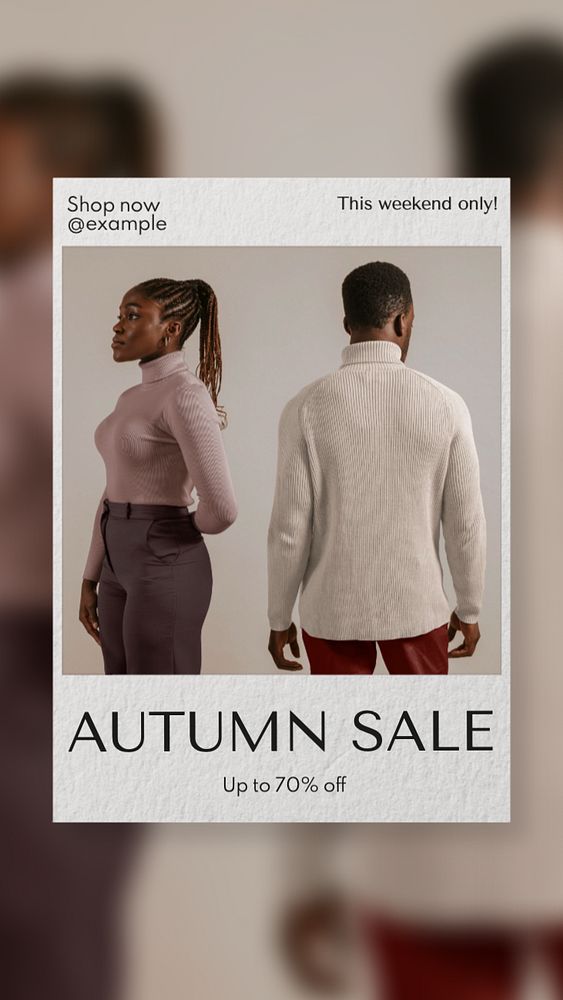 Autumn sale  Instagram story template, editable text