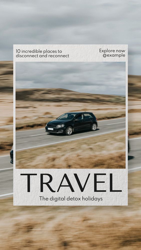 Travel  Instagram story template, editable text