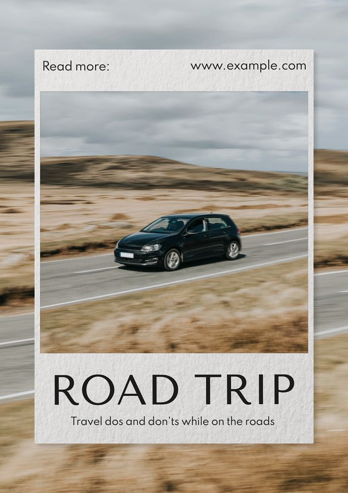 Road trip  poster template, editable text and design