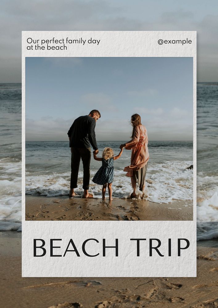 Beach trip  poster template, editable text and design