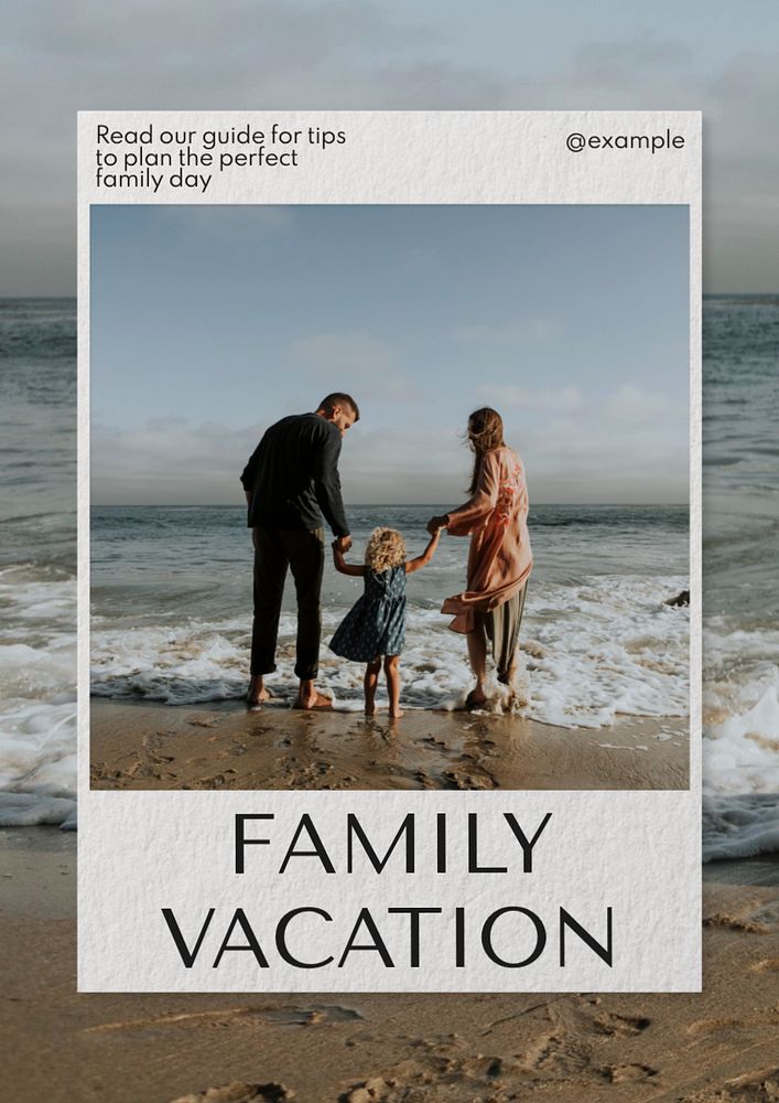 Family vacation  poster template, editable text and design