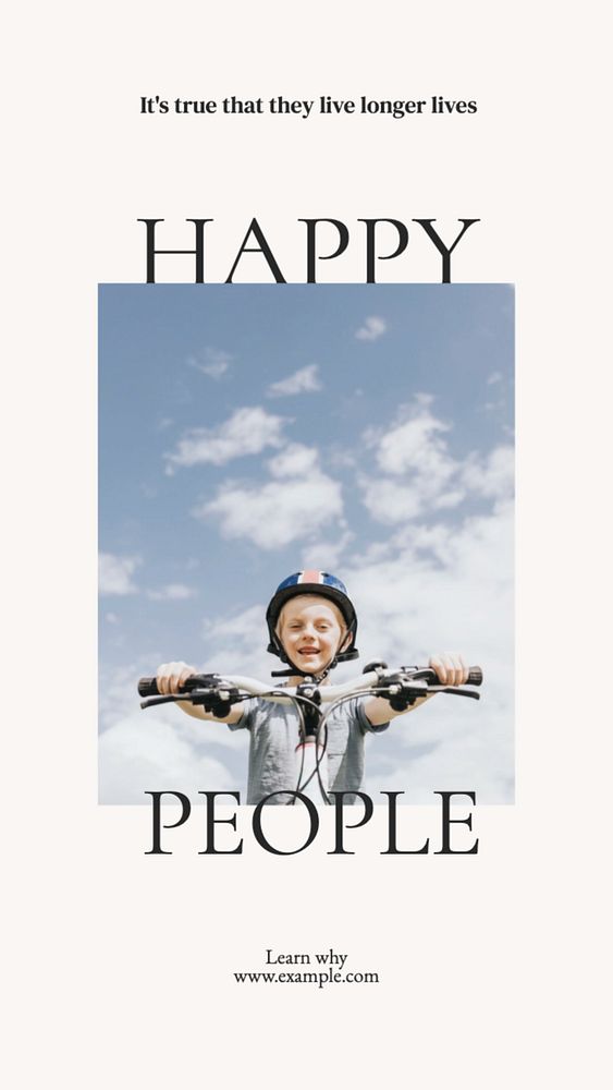 Happy people  Instagram story template, editable text