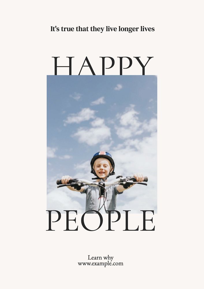 Happy people  poster template, editable text and design