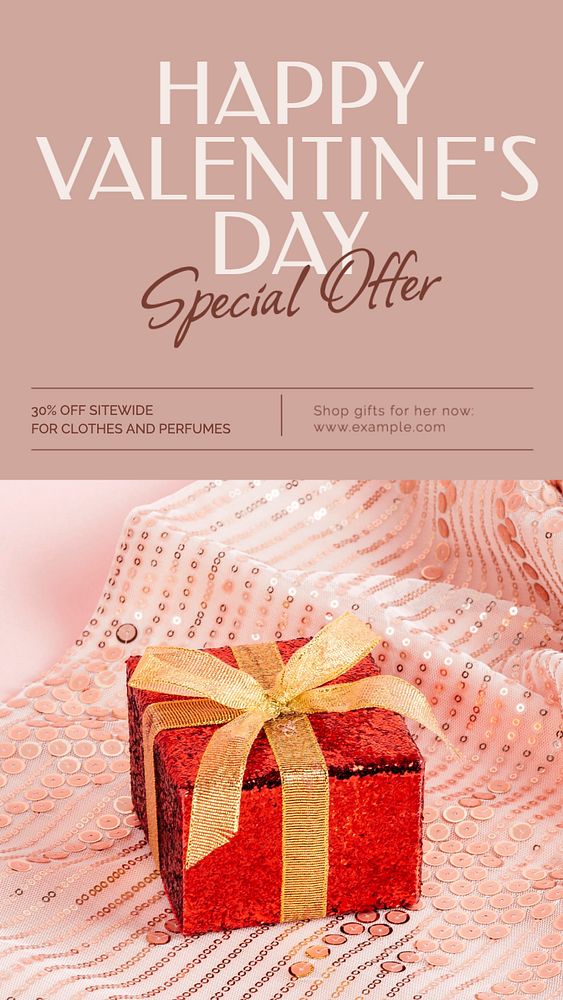 Valentine's day sale Instagram story template, editable text