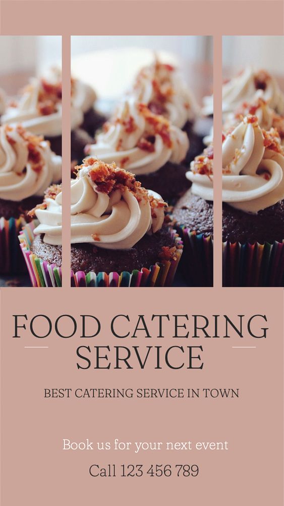 Food Catering Service Instagram story template, editable text