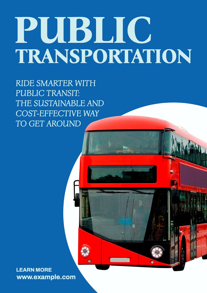 Public transportation  poster template, editable text and design