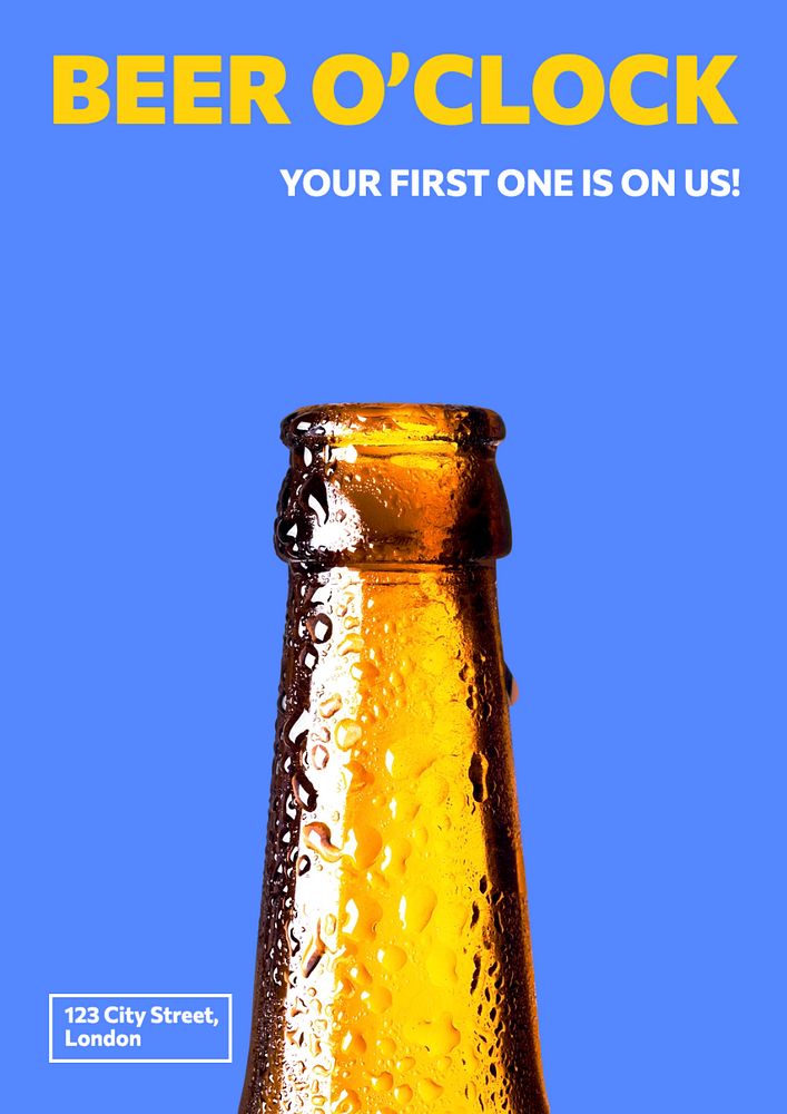 Beer time  poster template, editable text and design