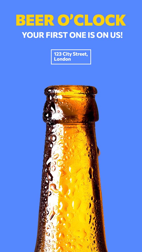 Beer time  Instagram story template, editable text