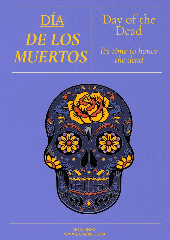 Day of the dead  poster template, editable text and design