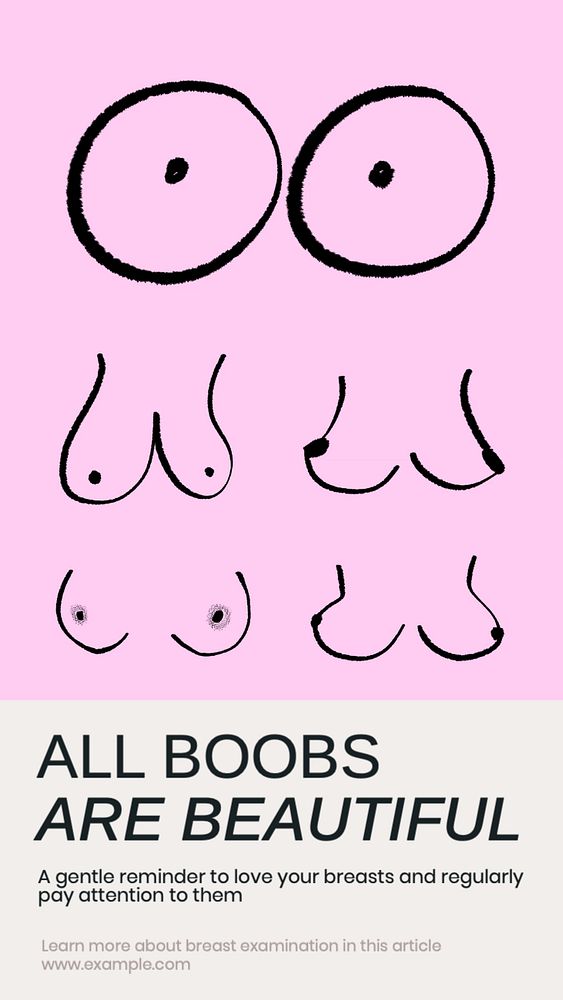 All boobs are beautiful  Instagram story template, editable text