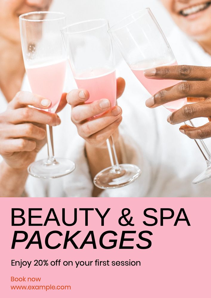 Beauty spa package  poster template, editable text and design