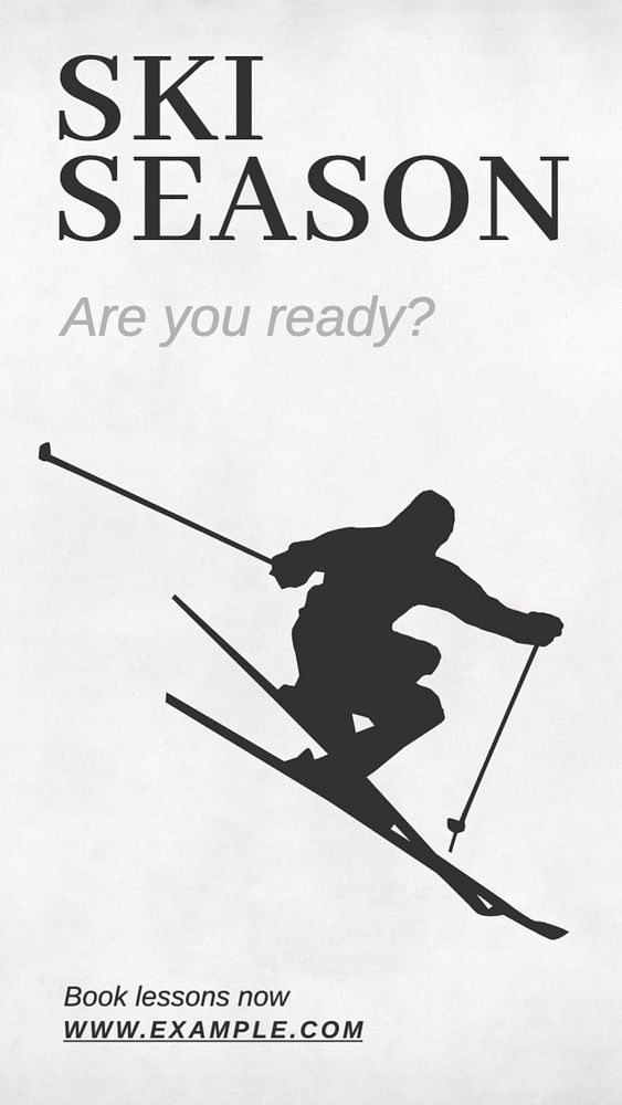 Ski lesson  Instagram story template, editable text