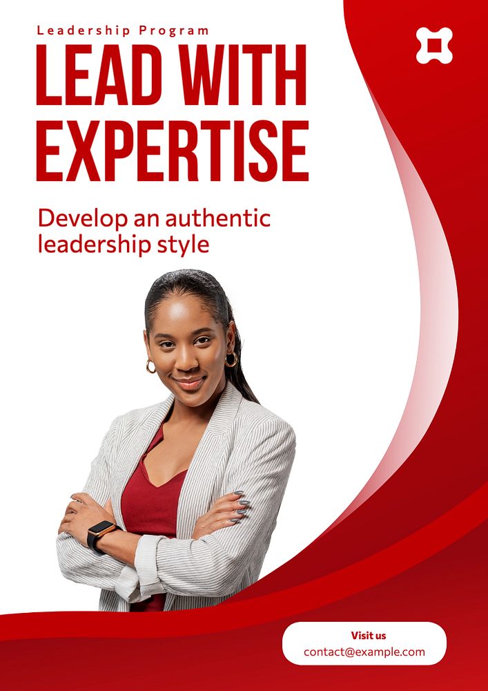 Lead with expertise  poster template, editable text and design