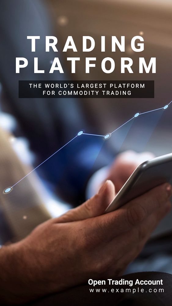 Commodity trading platform  Instagram story template, editable text