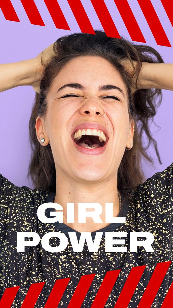 Girl power  Instagram story template, editable text