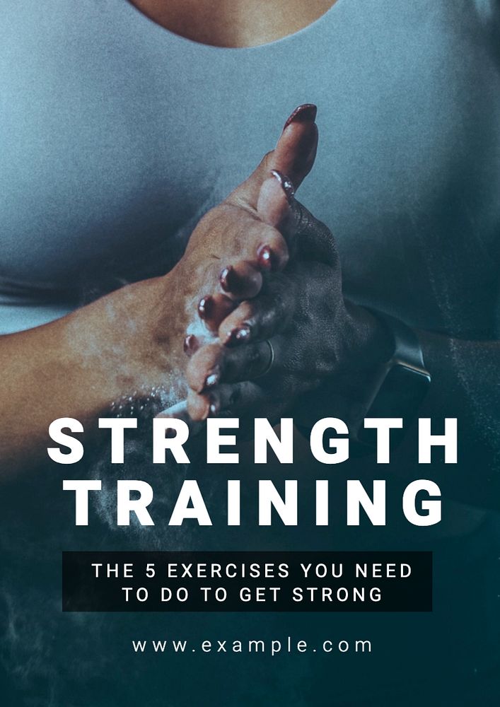 Strength training  poster template, editable text and design