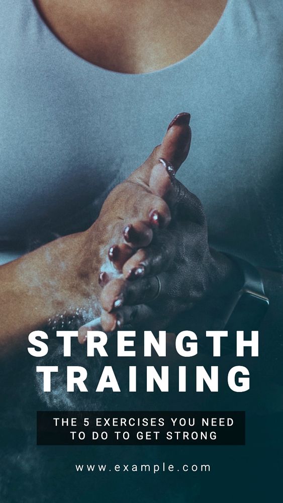 Strength training  Instagram story template, editable text