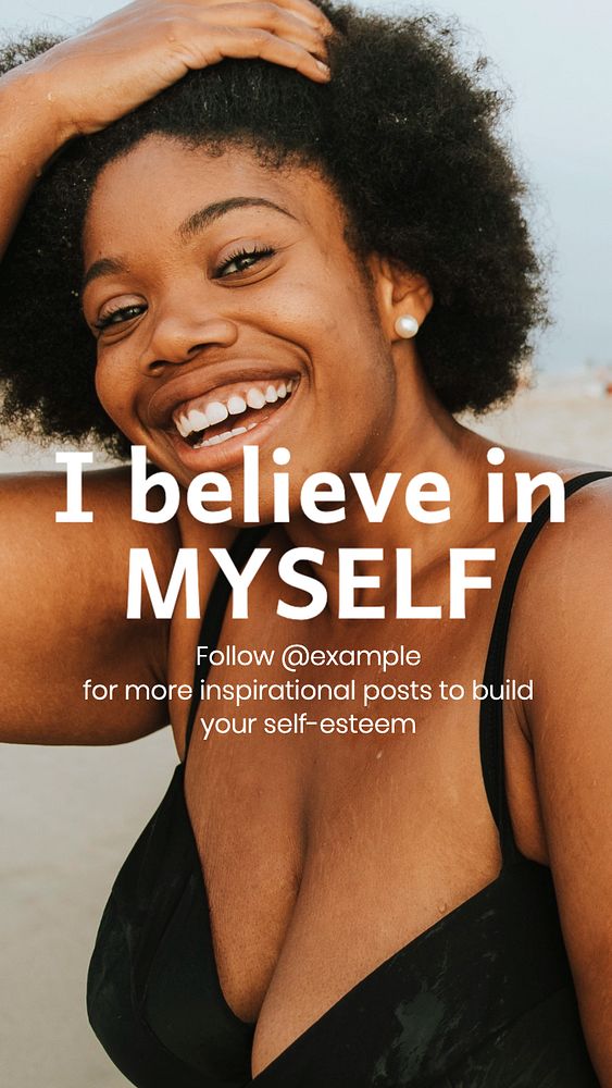 Believe in myself  Instagram story template, editable text