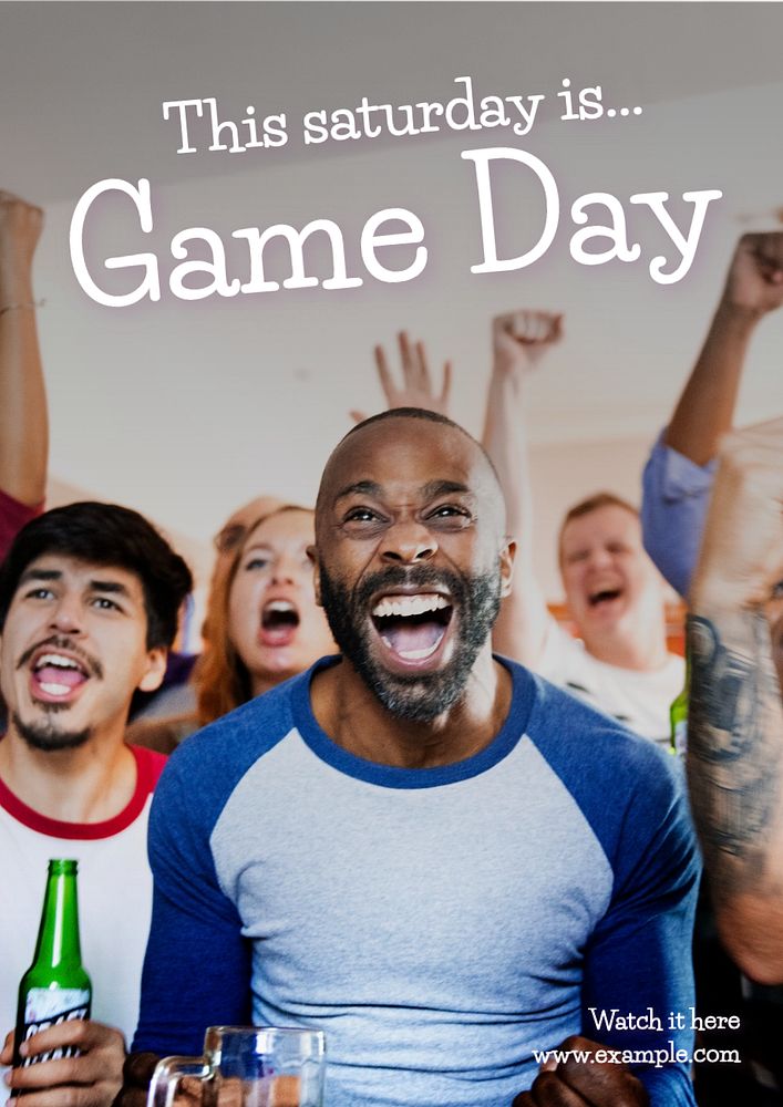 Game day  poster template, editable text and design