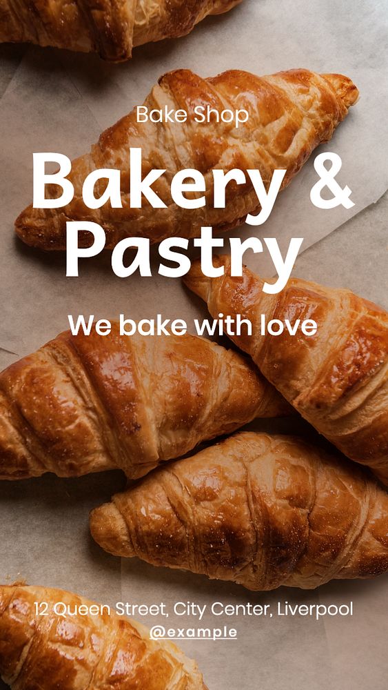 Bakery & pastry  Instagram story template, editable text