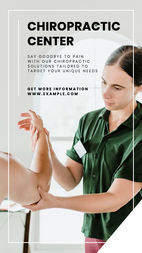 Chiropractic center  Instagram story template, editable text