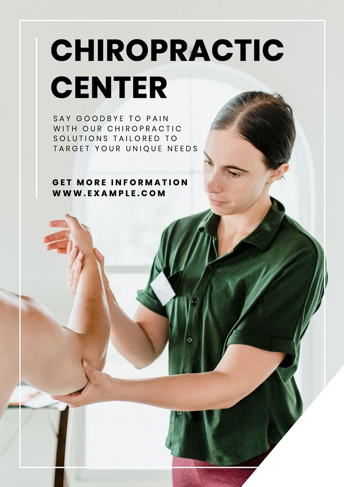 Chiropractic center  poster template, editable text and design