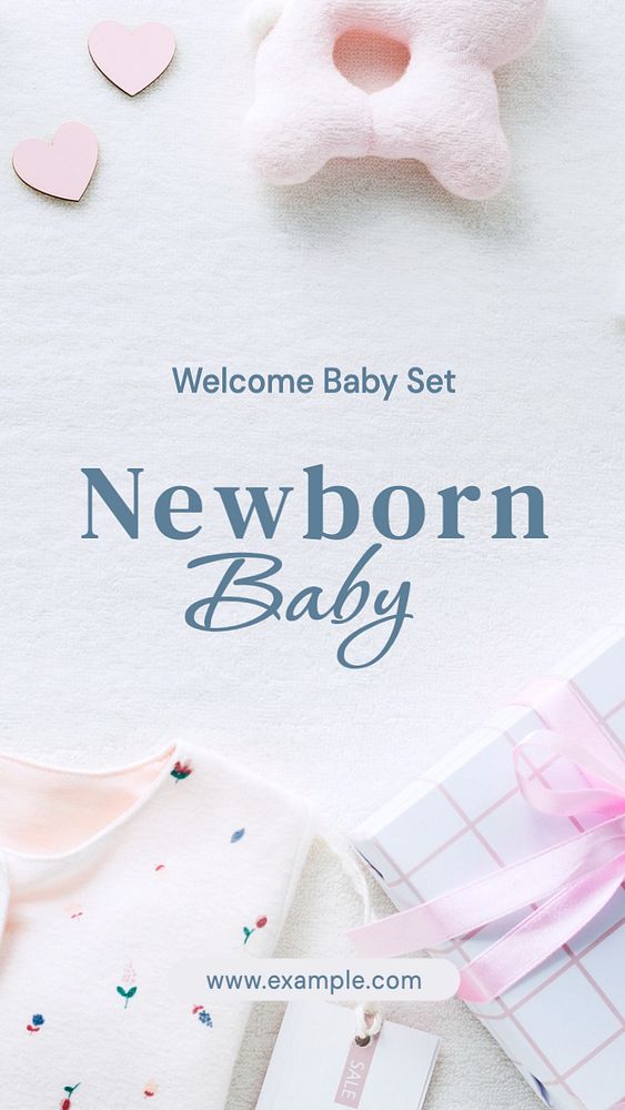 Baby essentials   Instagram story template, editable text