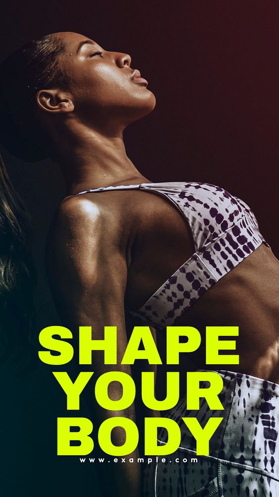 Shape your body  Instagram story template, editable text