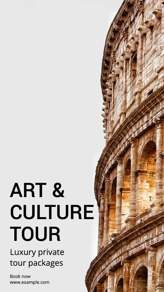 Art & culture tour  Instagram story template, editable text