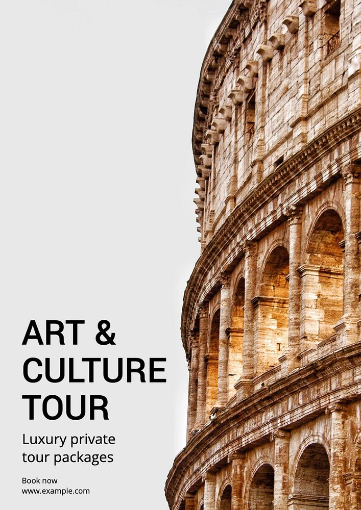 Art & culture tour  poster template, editable text and design