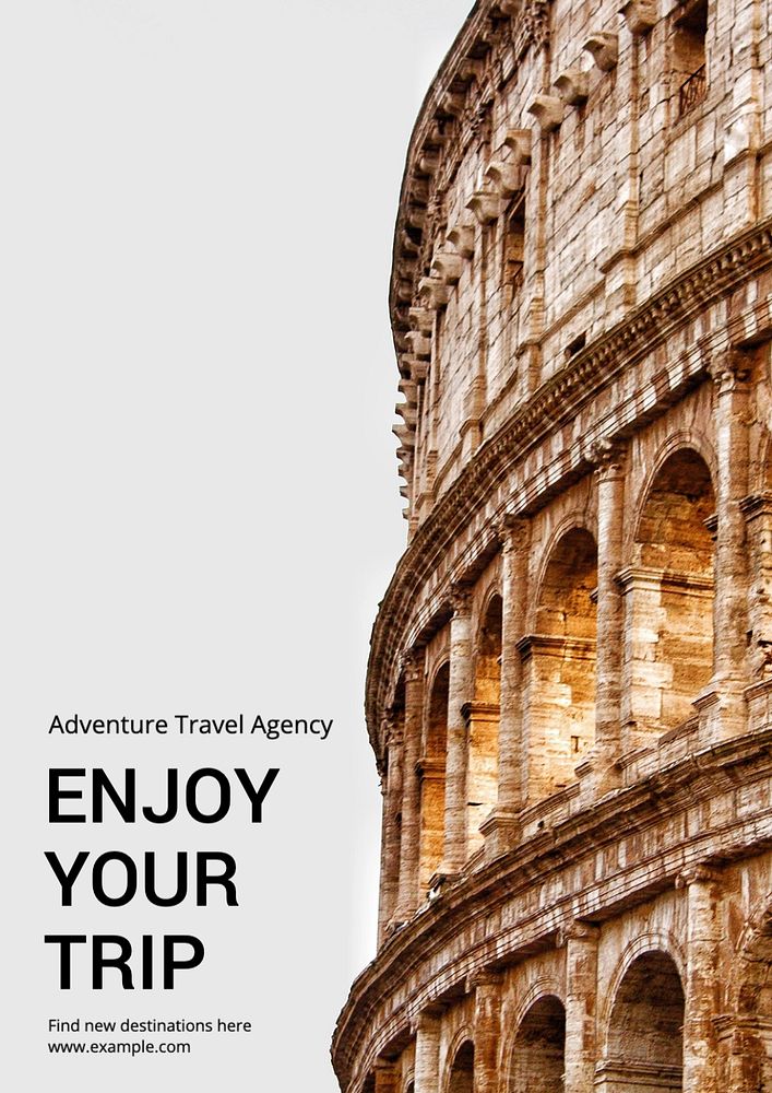 Enjoy your trip  poster template, editable text and design