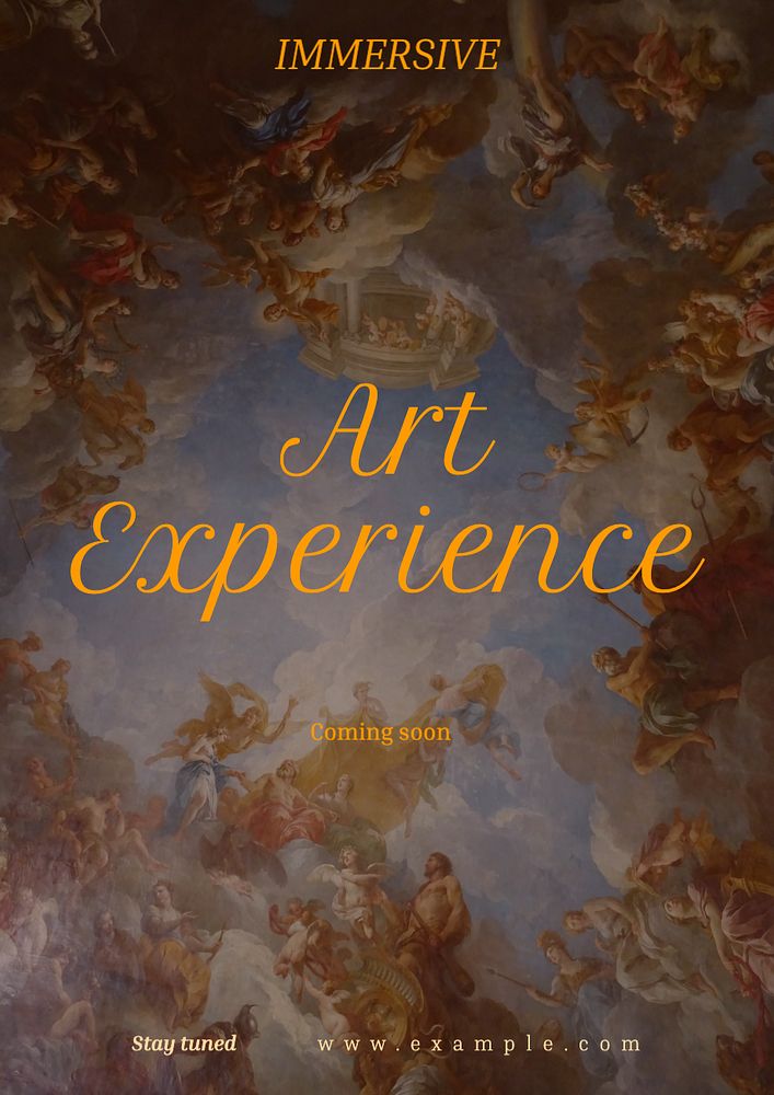 Immersive art experience  poster template, editable text and design