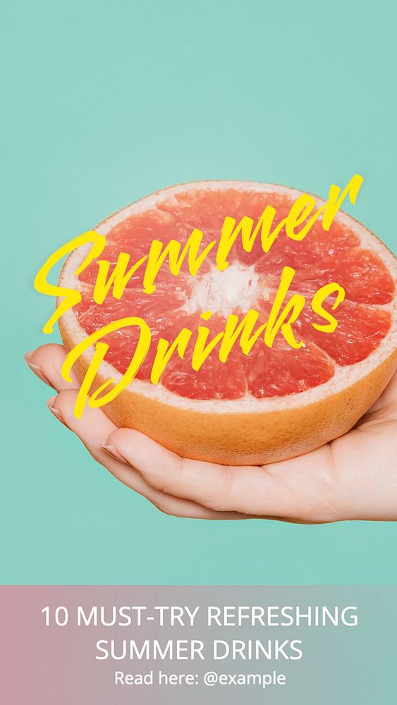 Summer drinks  Instagram story template, editable text