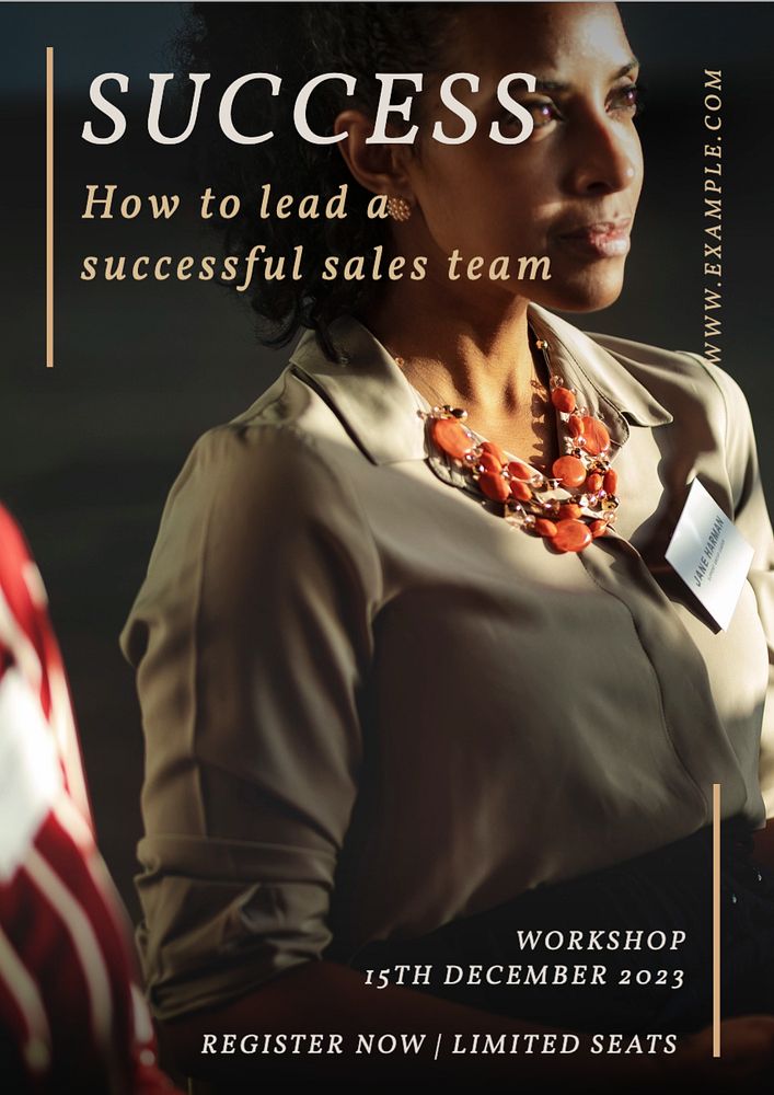 Team success workshop  poster template, editable text and design