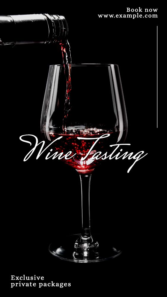 Wine tasting  Instagram story template, editable text